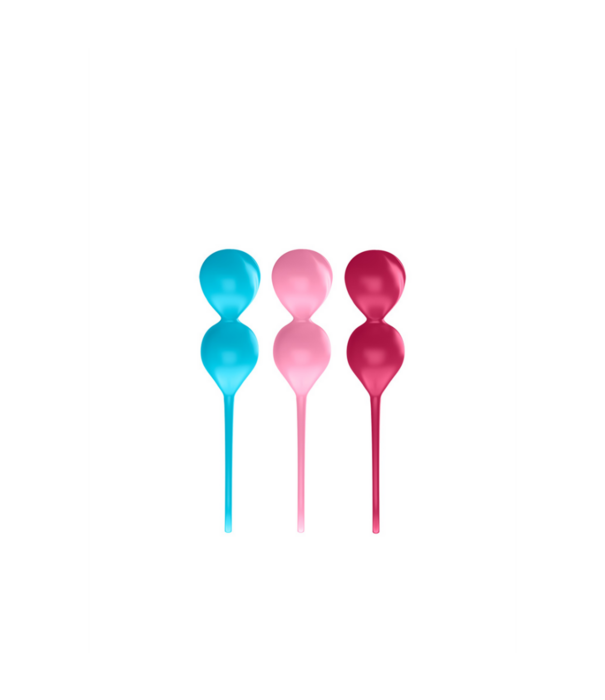 Satisfyer V Balls - Kegel Balls - 3 Stuks - Turquoise/Rood/Roze