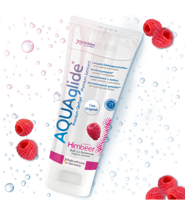 Joydivision AQUAglide Neutral - Gearomatiseerde waterbasis glijmiddel - Framboos - 3 fl oz / 100 ml