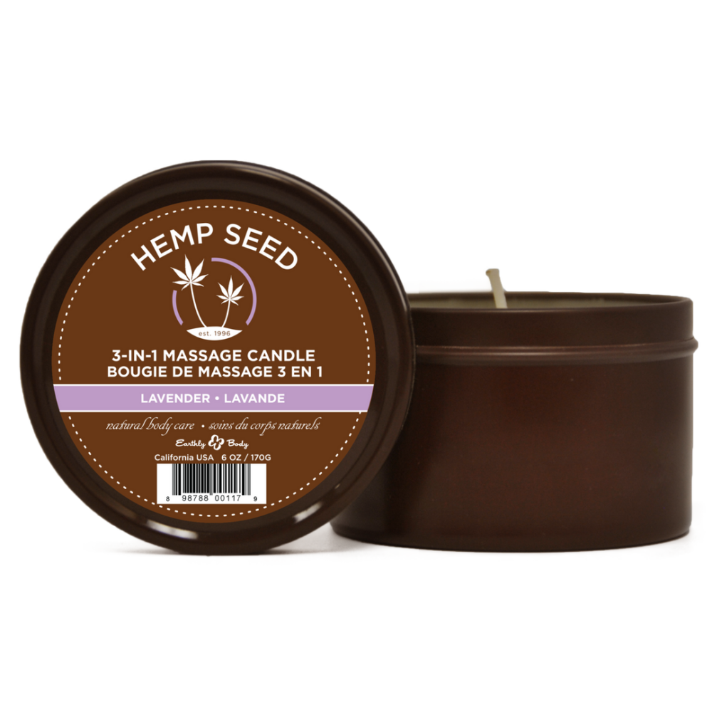 Earthly body Lavendel Massagekaars - 6 oz / 170 gr