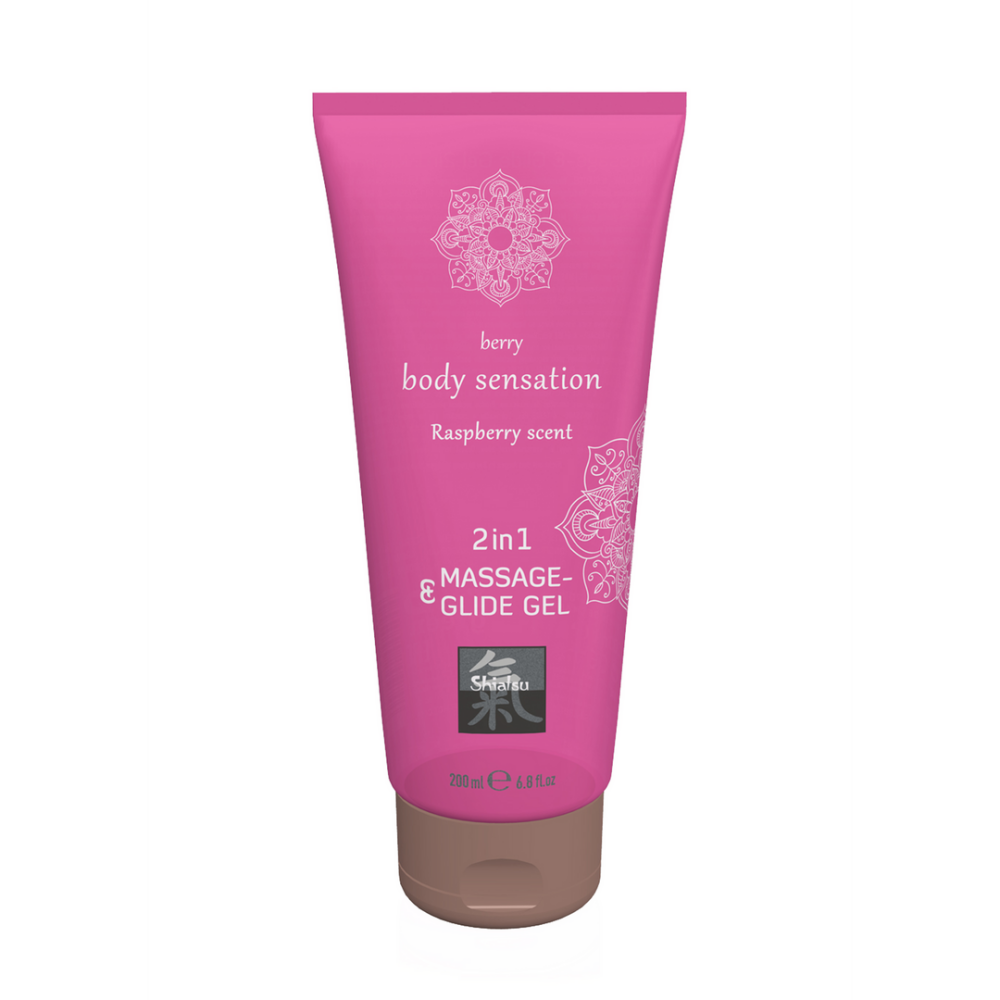 HOT 2 in 1 Massage en Glide Gel - Framboos - 7 fl oz / 200 ml afbeelding