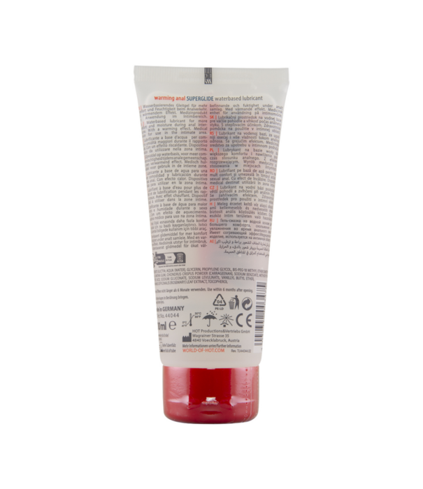 HOT Anal Superglide Warming Liquid Pleasure - Waterbased Lubricant - 100 ml