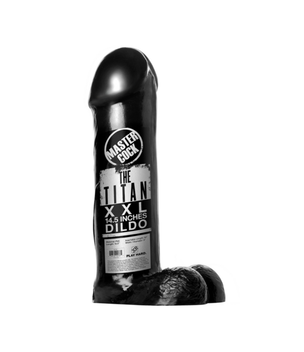 De Titan Dildo - XXL - 14,5 inch - Zwart