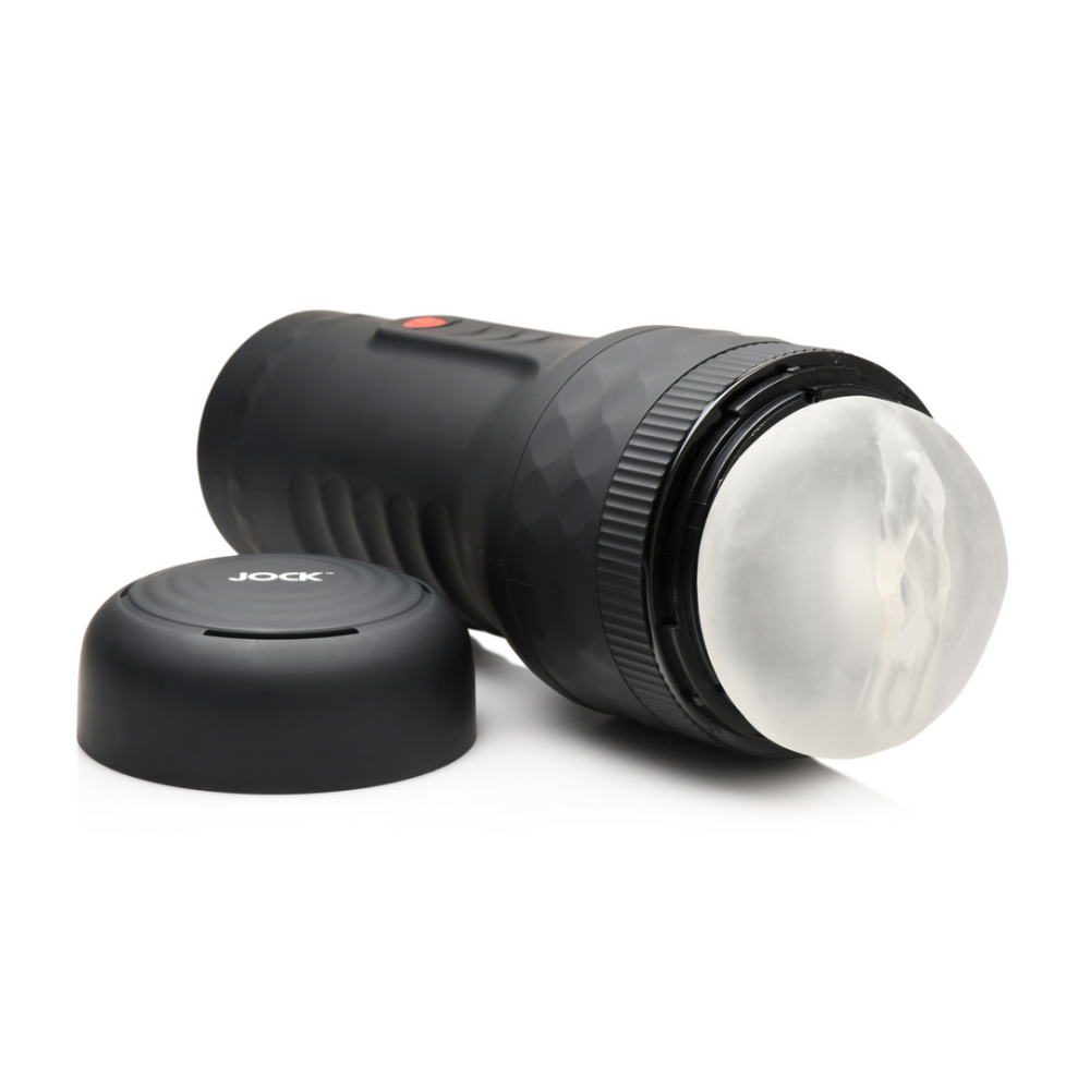 Curve Toys Verstevigende en Vibrerende Masturbator - Zwart afbeelding