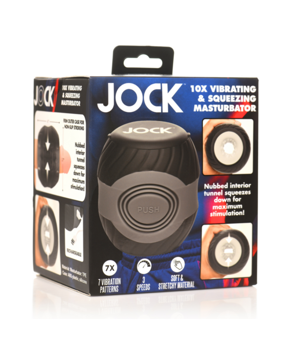 Curve Toys Vibrerende en Knijpend Masturbator - 10X - Zwart