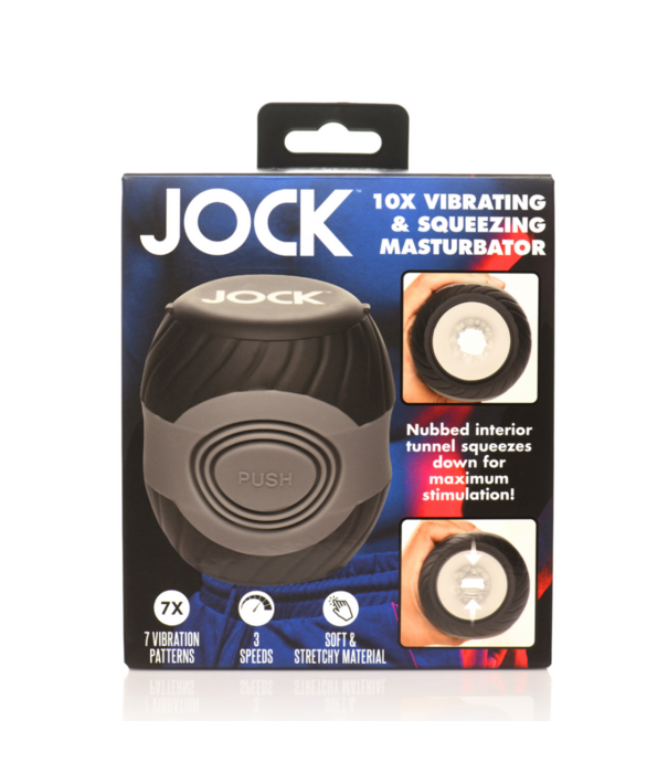 Curve Toys Vibrerende en Knijpend Masturbator - 10X - Zwart