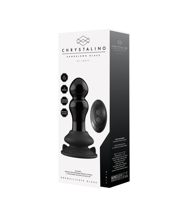 Chrystalino by Shots Rimly - Vibrerende Glazen Buttplug met Zuignap