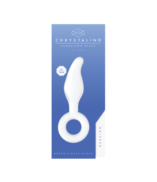 Chrystalino by Shots Gripper - Glass Dildo with Ring