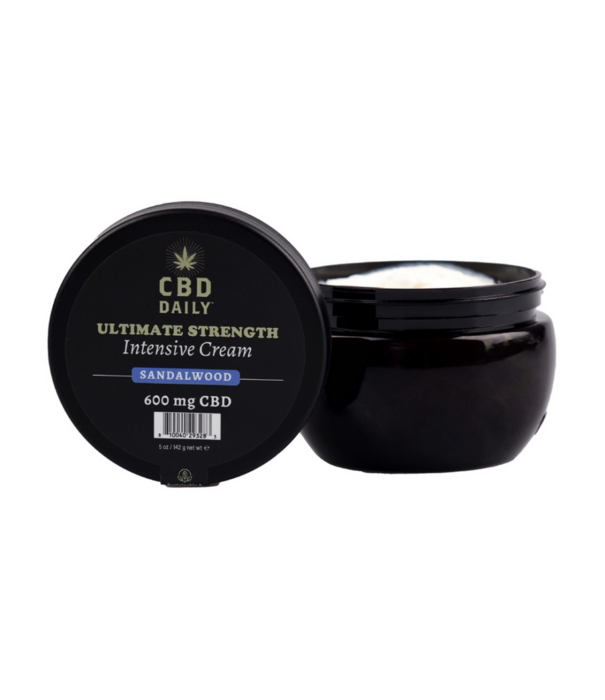 Earthly body CBD Daily Ultimate Strength Intensive Cream - Sandalwood - 5 oz / 142 g