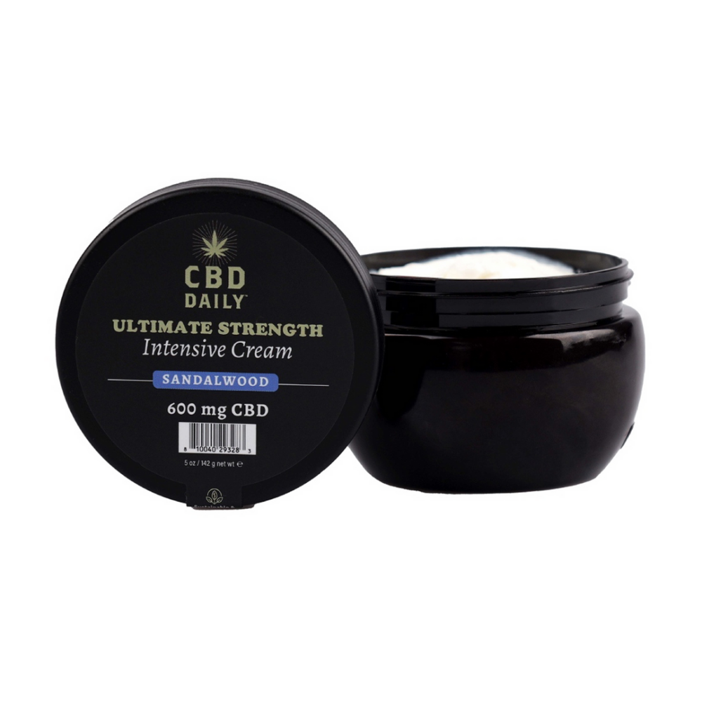 Earthly body CBD Daily Ultimate Strength Intensive Cream - Sandalwood - 5 oz / 142 g afbeelding