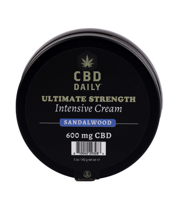 Earthly body CBD Daily Ultimate Strength Intensive Cream - Sandalwood - 5 oz / 142 g