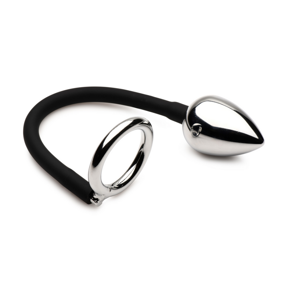 XR Brands Tug and Plug - Cock- en Ballring met Anale Plug afbeelding
