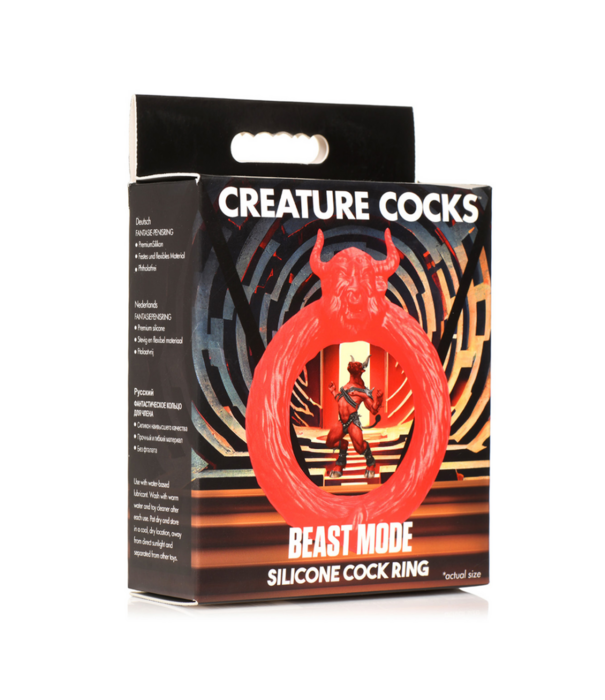 Beast Mode - Siliconen Cockring - Rood
