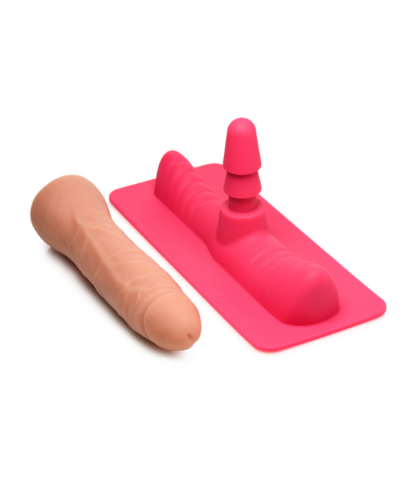 Zadeladapter met Dildo - Roze/Vleeskleur