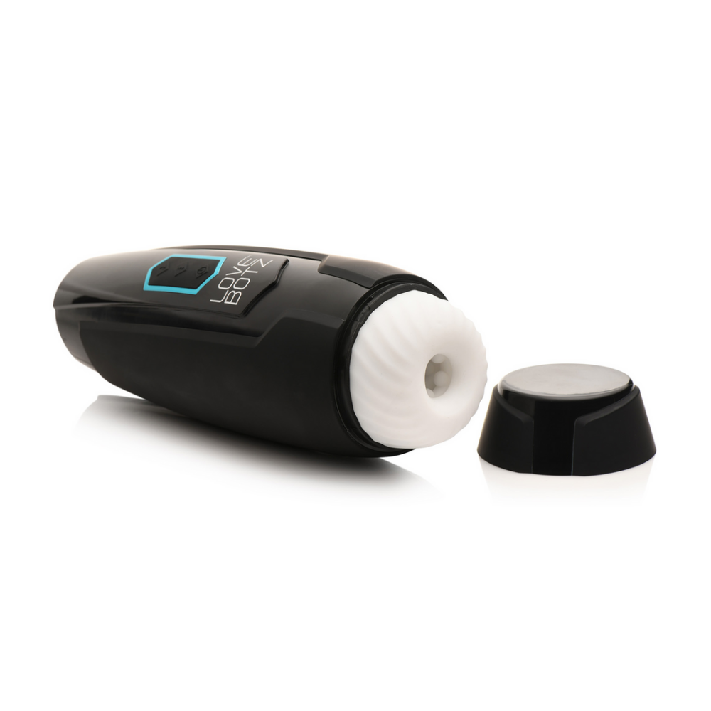 XR Brands De Milker Max - 14X Duwende en Vibrerende Masturbator - Zwart afbeelding