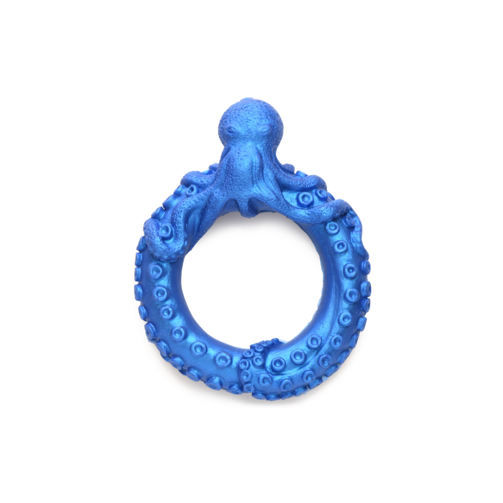 XR Brands Poseidon's Octo-Ring - Siliconen Cockring - Blauw afbeelding