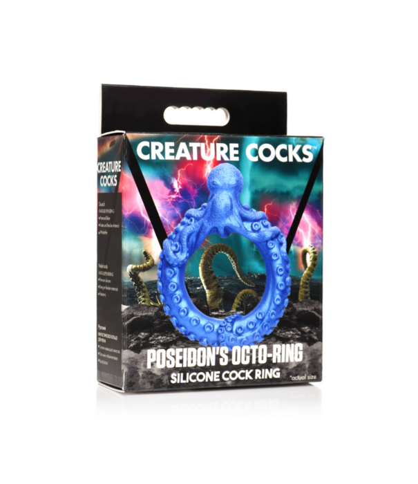 Poseidon's Octo-Ring - Siliconen Cockring - Blauw