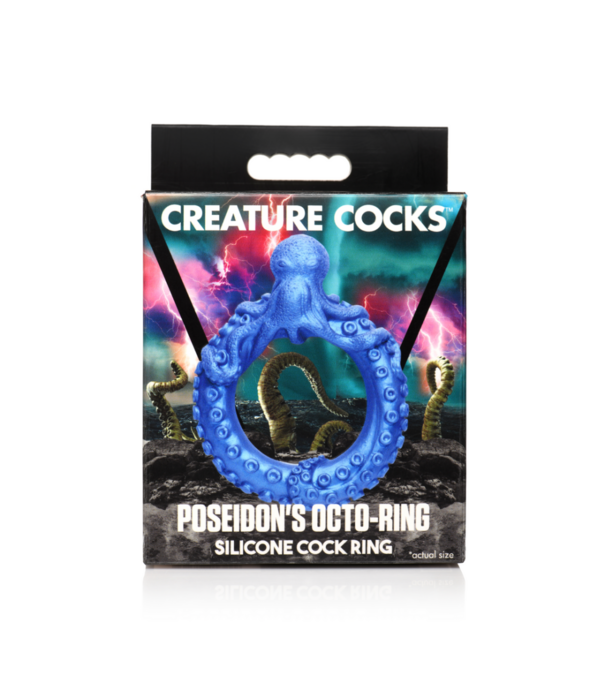 Poseidon's Octo-Ring - Siliconen Cockring - Blauw