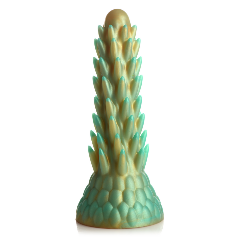 XR Brands Stegosaurus - Stekelige Reptiel Silicone Dildo - Groen