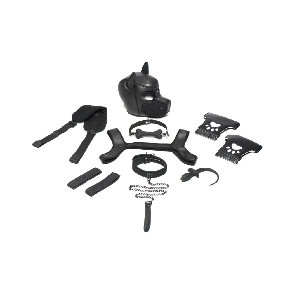 XR Brands Neopreen Puppy Kit - Zwart afbeelding