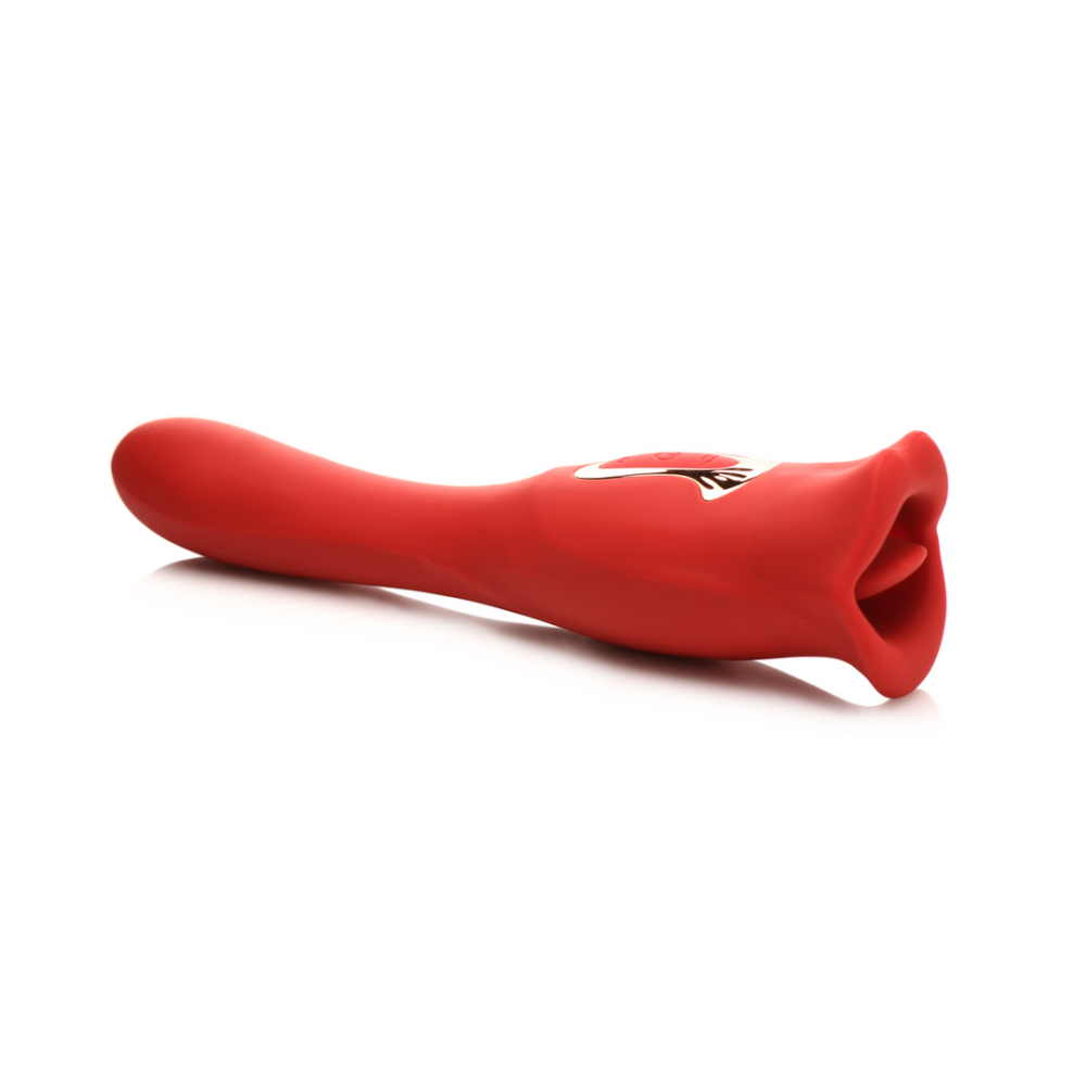 XR Brands Kiss and Tell Pro - Dual-Ended Kissing Vibrator - Rood afbeelding