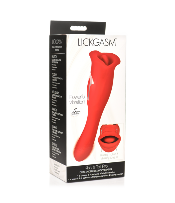 Kiss and Tell Pro - Dual-Ended Kissing Vibrator - Rood