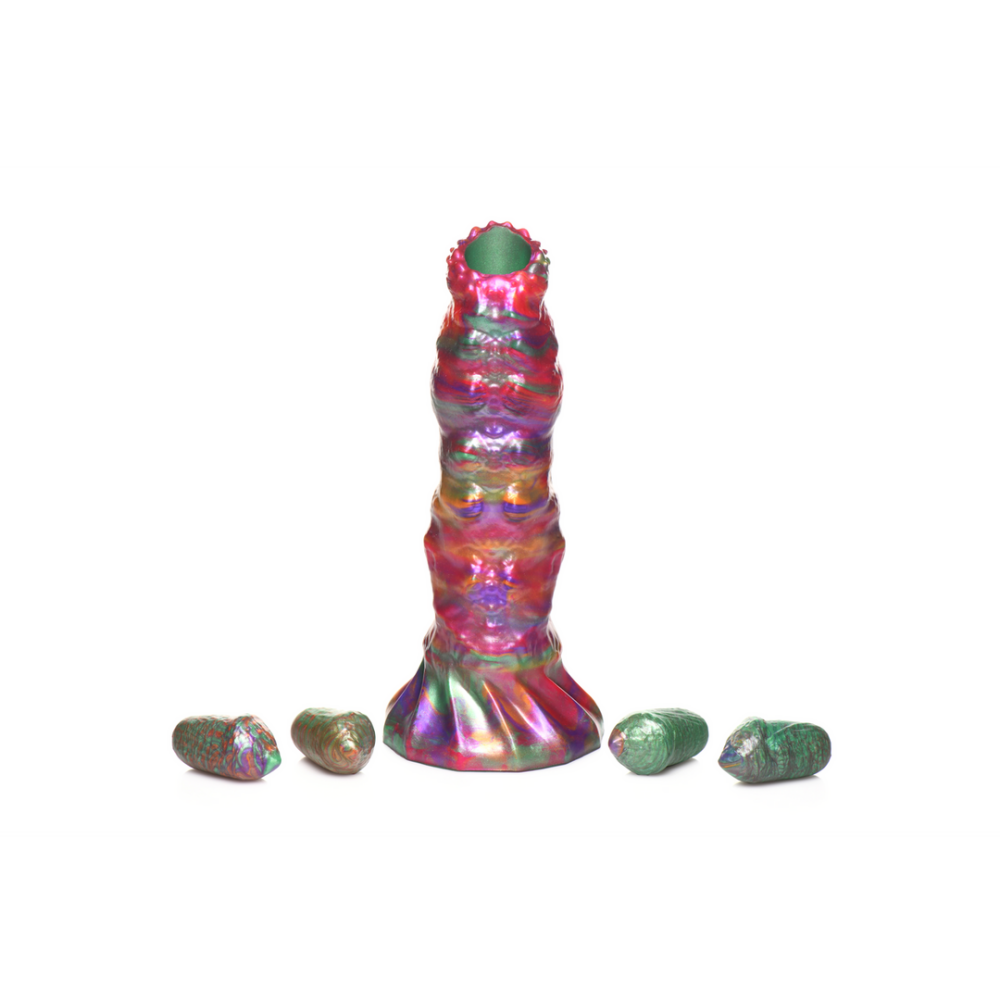 XR Brands Larva - Siliconen Ovipositor Dildo met Eieren afbeelding