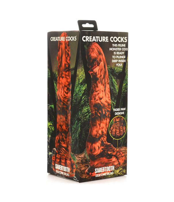 Sabretooth - Silicone Dildo - Oranje/Zwart