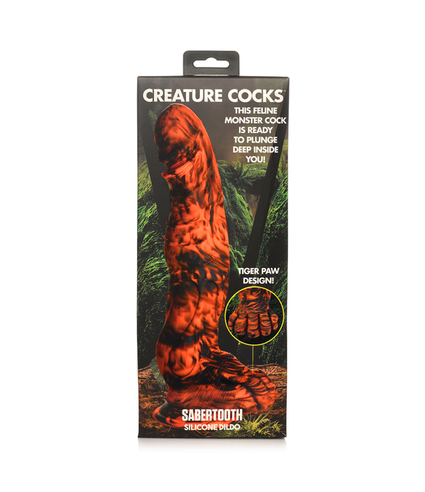Sabretooth - Silicone Dildo - Oranje/Zwart