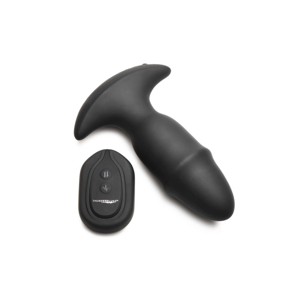 XR Brands Butt Slider - Sliding Ring Silicone Missile Plug - Zwart afbeelding