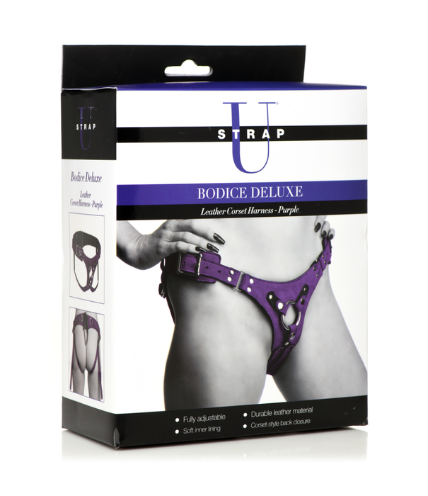 Bodice Deluxe - Leren Korset Harnas - Paars