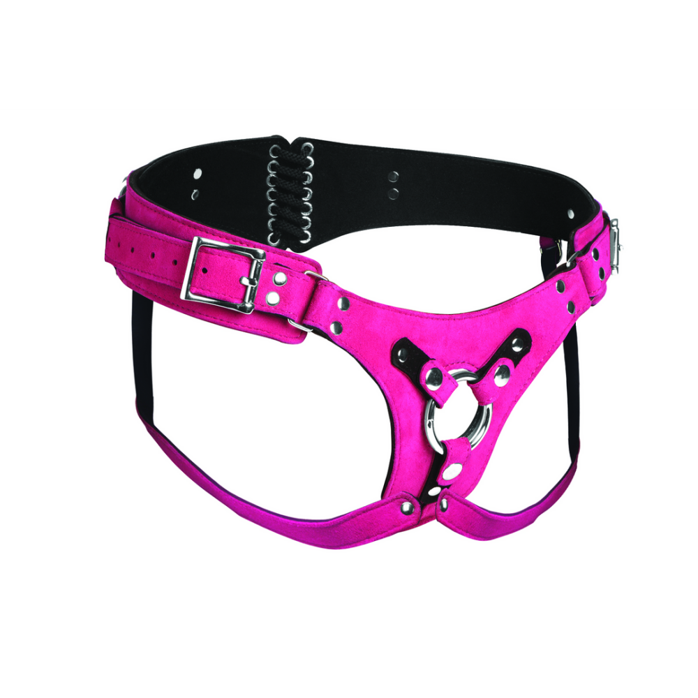XR Brands Bodice Deluxe - Leren Korset Harnas - Paars afbeelding