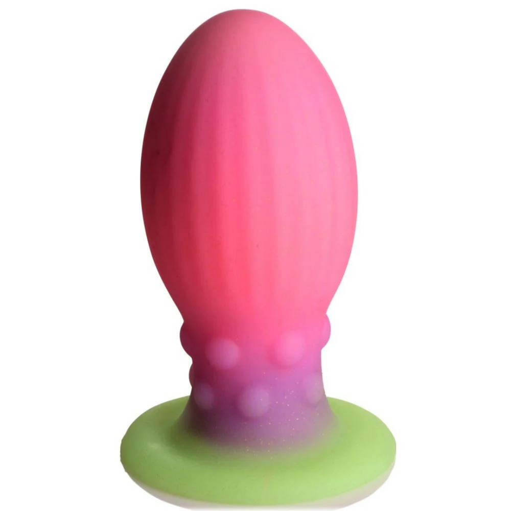 XR Brands Xeno Egg - Glow in the Dark - Siliconen Ei - XL - Roze afbeelding