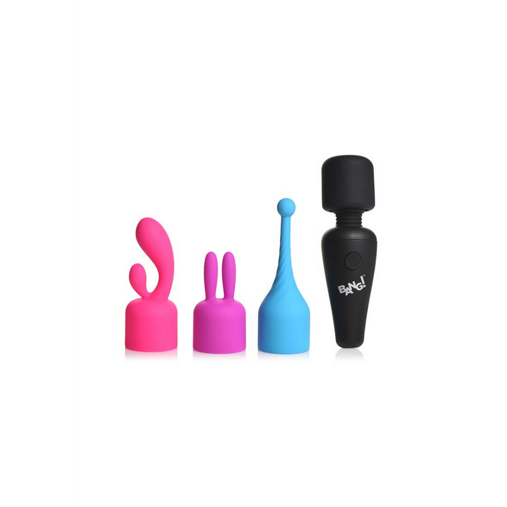 XR Brands Mini Wand Massager met 3 Opzetstukken afbeelding