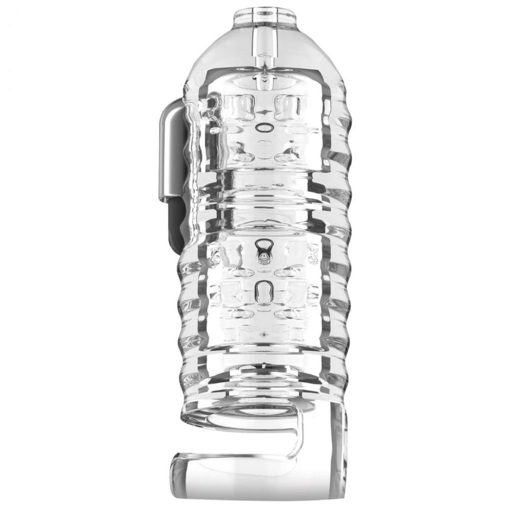 XR Brands Melker TPE Masturbator met Ball Strap - Doorzichtig afbeelding