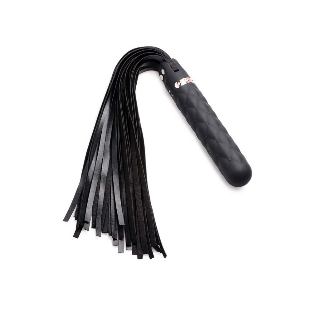XR Brands Vibra-Lasher - Vibrerende Silicone Dildo Flogger afbeelding
