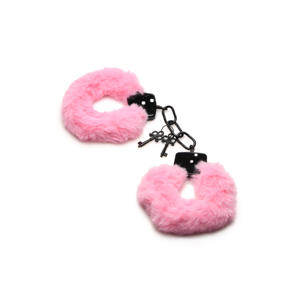 XR Brands Cuffed in Fur - Furry Handcuffs - Roze afbeelding