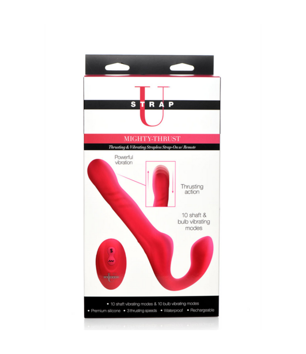 Mighty-Thrust - Duwende en Vibrerende Strapless Strap-On met Afstandsbediening