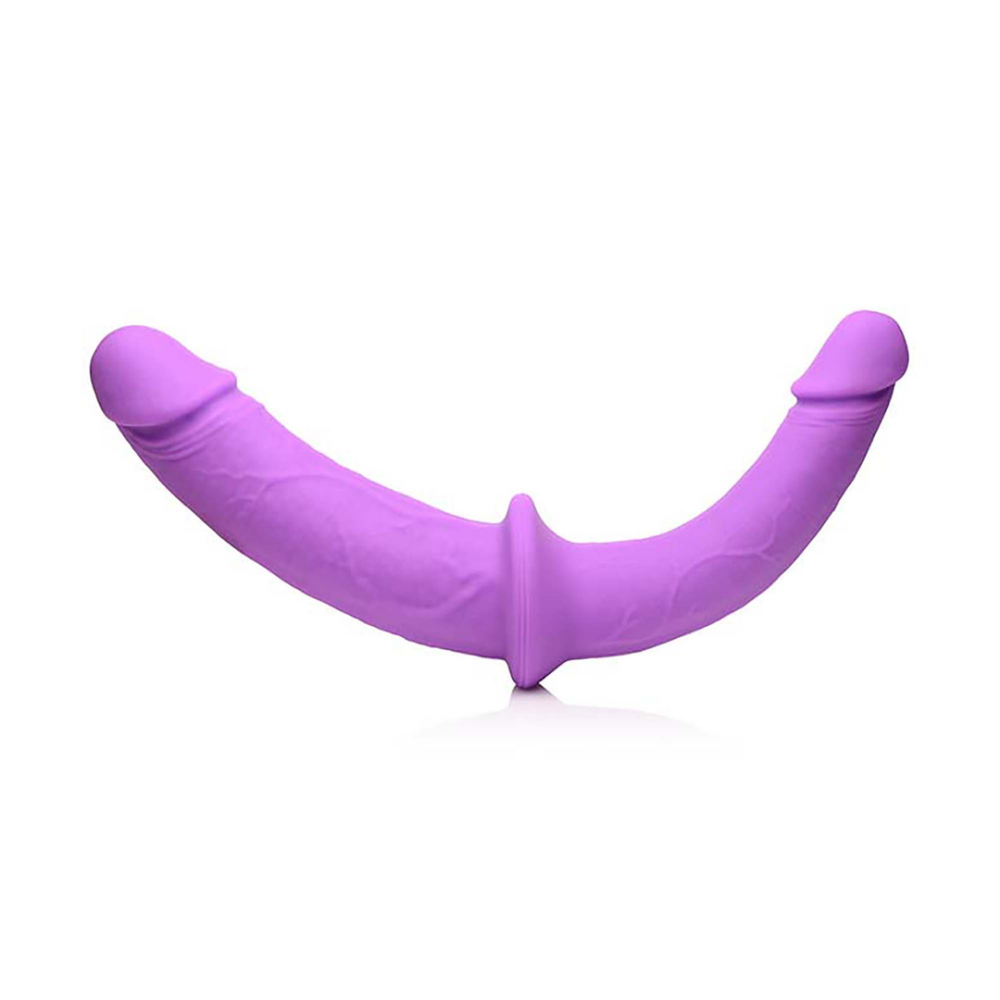 XR Brands Double Charmer - Silicone Double Dildo met Harness afbeelding