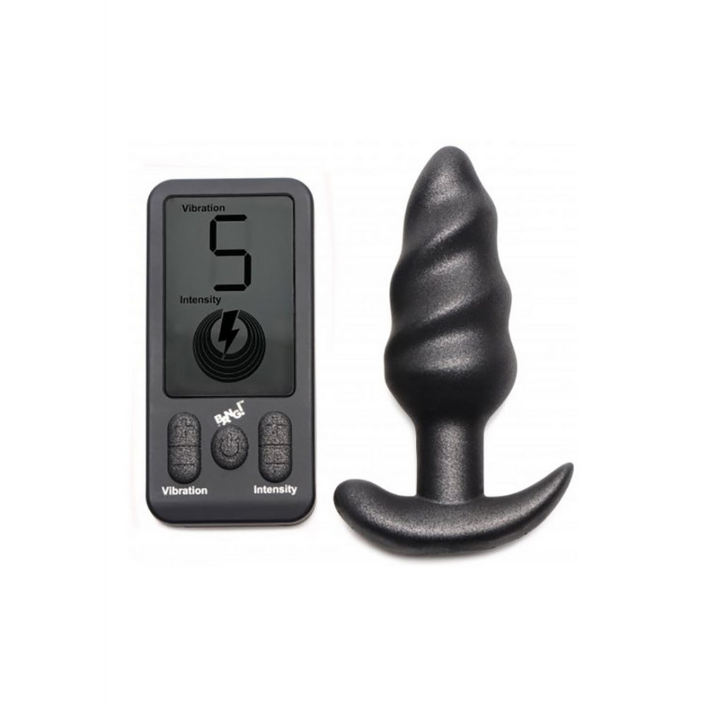XR Brands Vibrerende Silicone Swirl Plug met Afstandsbediening en 25 Snelheden afbeelding