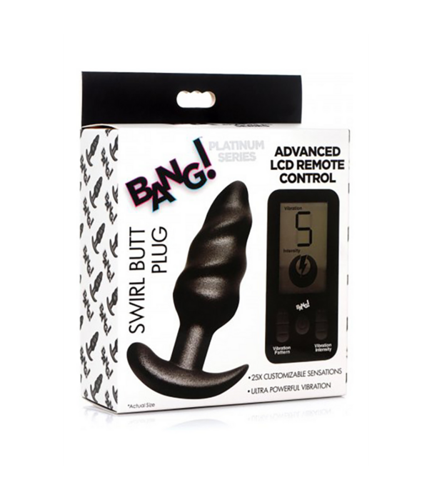 Vibrerende Silicone Swirl Plug met Afstandsbediening en 25 Snelheden