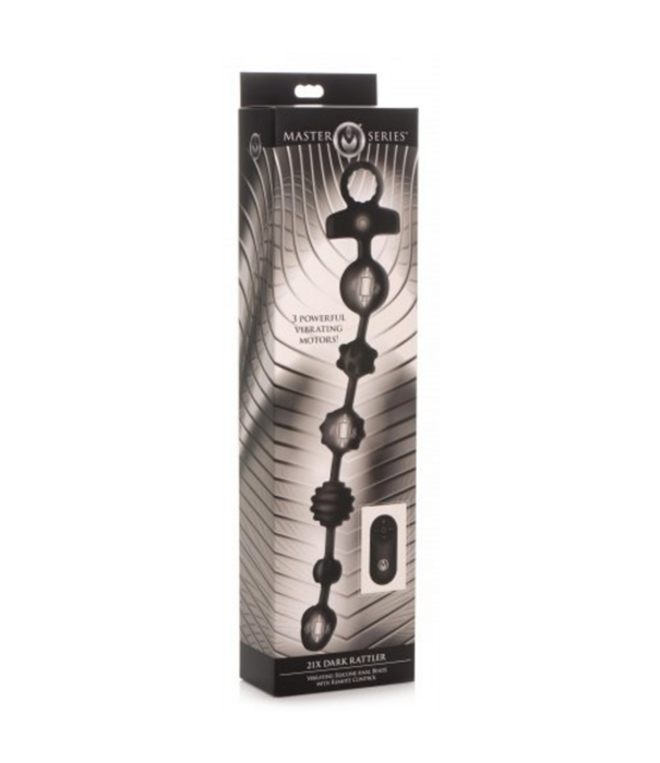 Donkere Rattler - Vibrerende Siliconen Anale Ballen met Afstandsbediening
