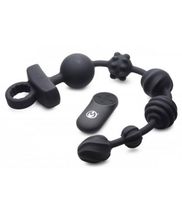 Donkere Rattler - Vibrerende Siliconen Anale Ballen met Afstandsbediening