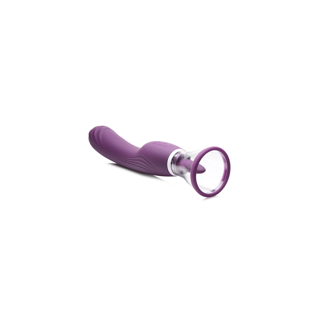 XR Brands Lickgasm - 8x Licking en Sucking Vibrator - Paars afbeelding