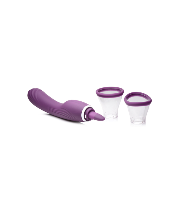 Lickgasm - 8x Licking en Sucking Vibrator - Paars