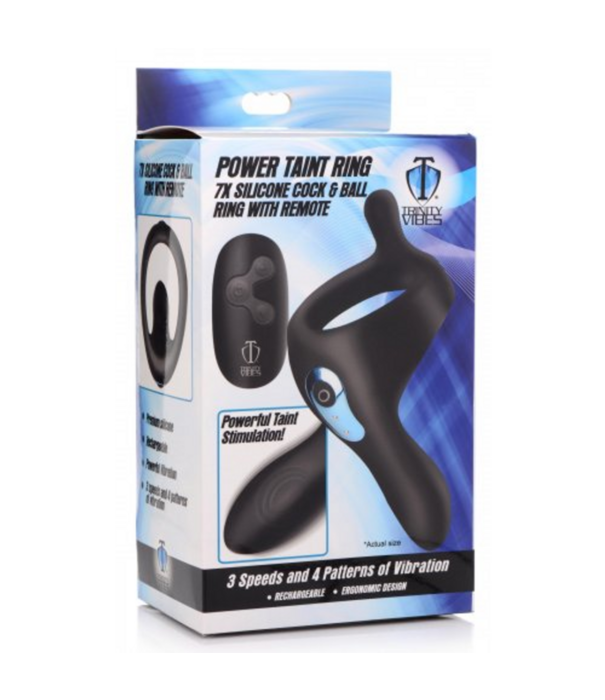 Power Taint - Siliconen Cock- en Ballring met Afstandsbediening