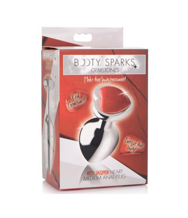 Rode Jaspis Hart - Butt Plug - Medium