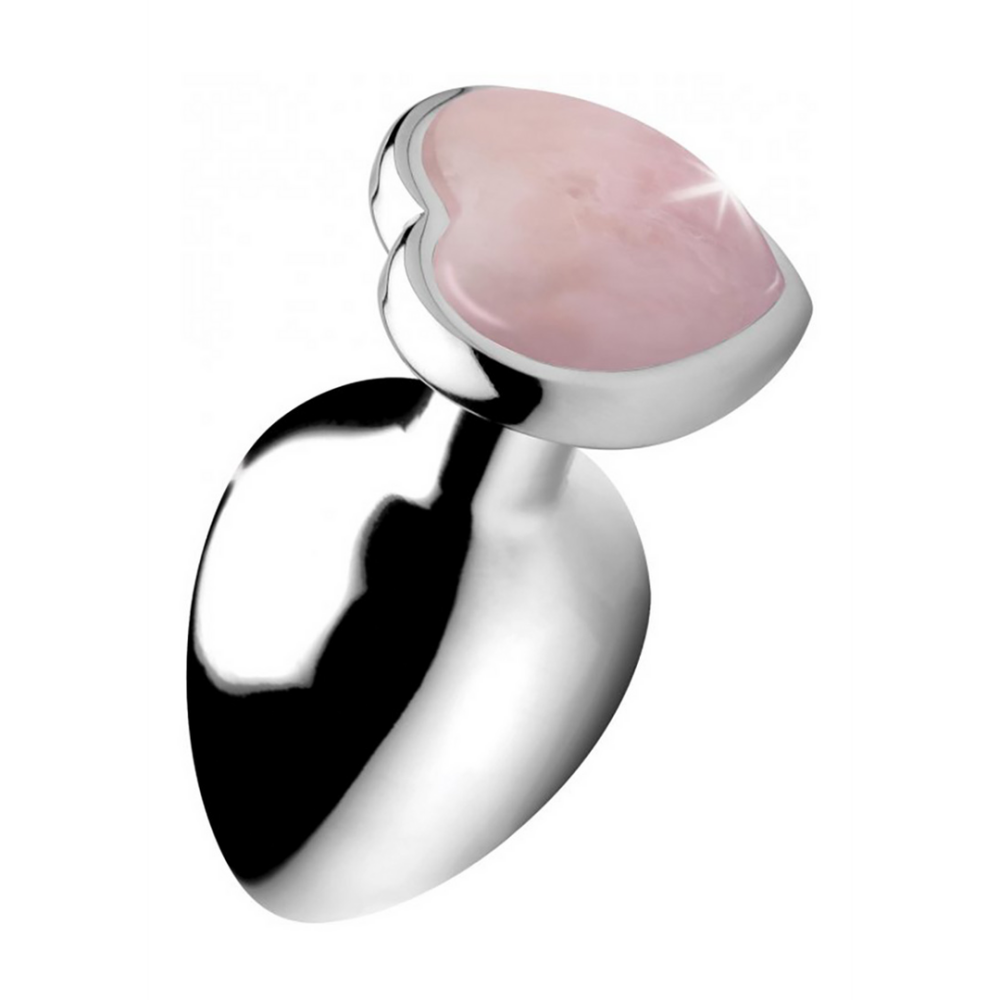 XR Brands Rose Quartz Heart - Butt Plug - Large afbeelding