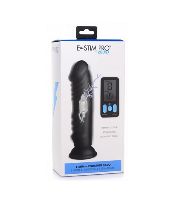 Vibrerende en E-Stim Siliconen Dildo + Afstandsbediening