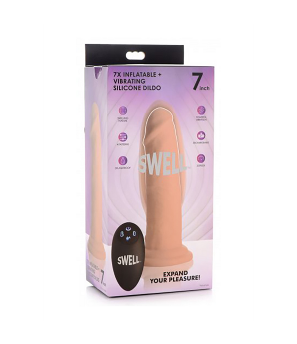Swell - Opblaasbare en Vibrerende Siliconen Dildo - 7 / 18 cm