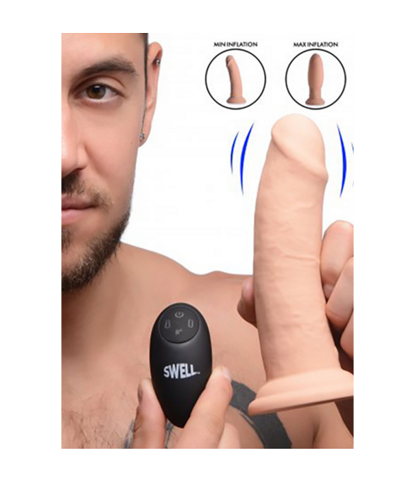 Swell - Opblaasbare en Vibrerende Siliconen Dildo - 7 / 18 cm
